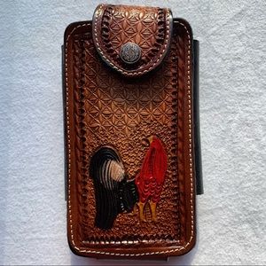 WESTERN LEATHER CELL PHONE CASE, FUNDA VAQUERA DE CUERO COWBOY‎ RODEO PHONE CASE